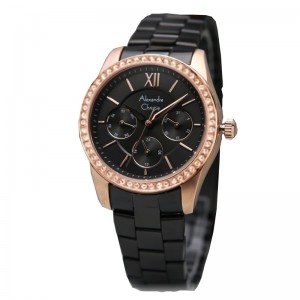 Alexandre Christie AC 2827 Rosegold Black Ring Rosegold Diamond BFBBRBARG